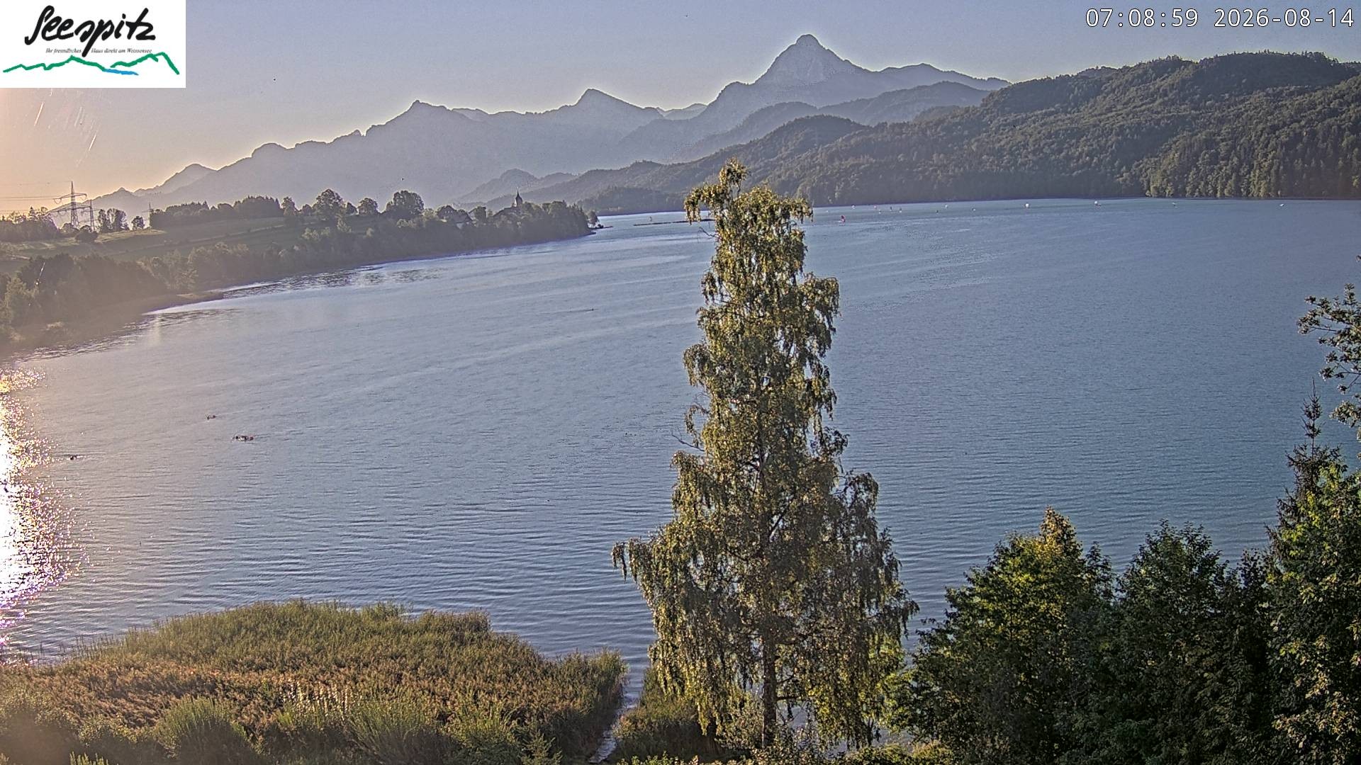 Archiv Foto Webcam Füssen: Blick auf den Weißensee vom Hotel Seespitz
