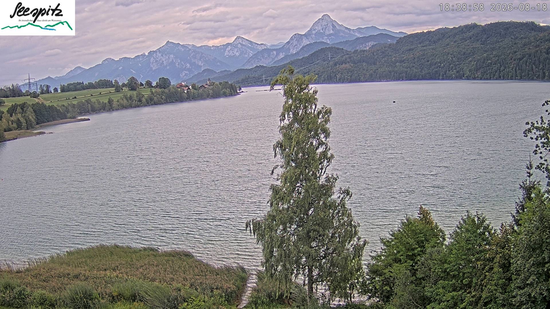 Archiv Foto Webcam Füssen: Blick auf den Weißensee vom Hotel Seespitz