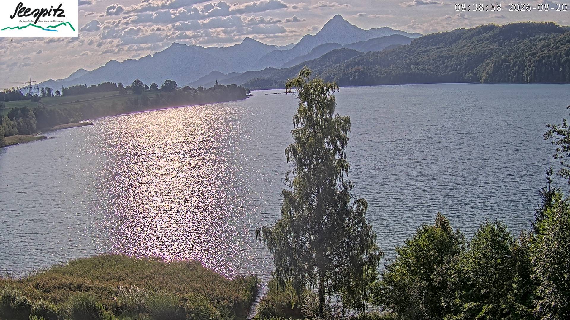 Archiv Foto Webcam Füssen: Blick auf den Weißensee vom Hotel Seespitz