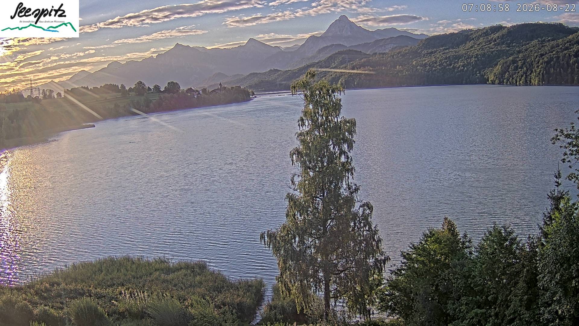 Archiv Foto Webcam Füssen: Blick auf den Weißensee vom Hotel Seespitz