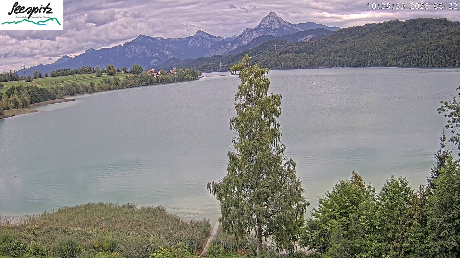 Archiv Foto Webcam Füssen: Blick auf den Weißensee vom Hotel Seespitz