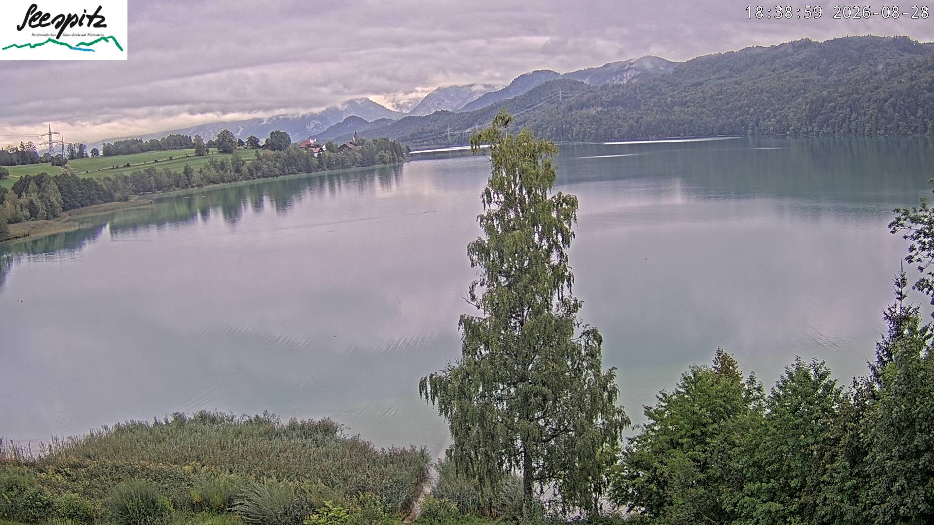 Archiv Foto Webcam Füssen: Blick auf den Weißensee vom Hotel Seespitz