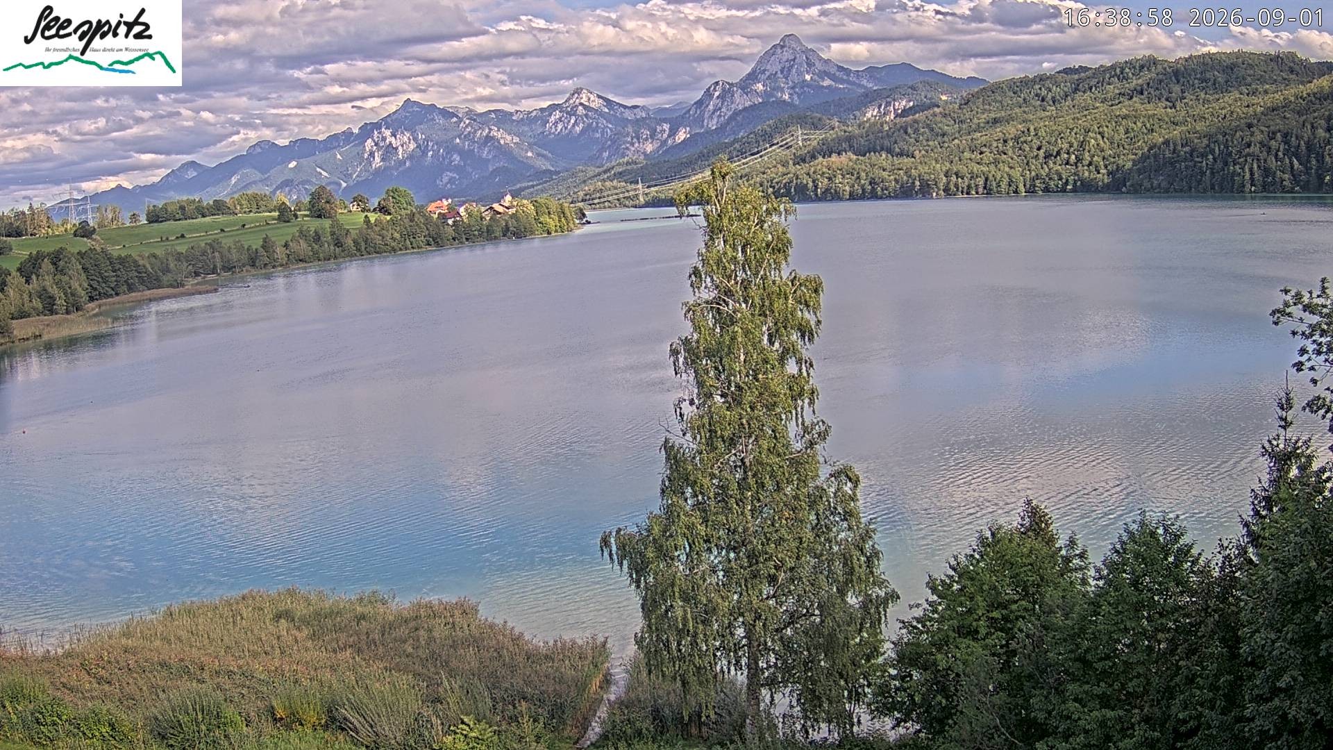 Archiv Foto Webcam Füssen: Blick auf den Weißensee vom Hotel Seespitz