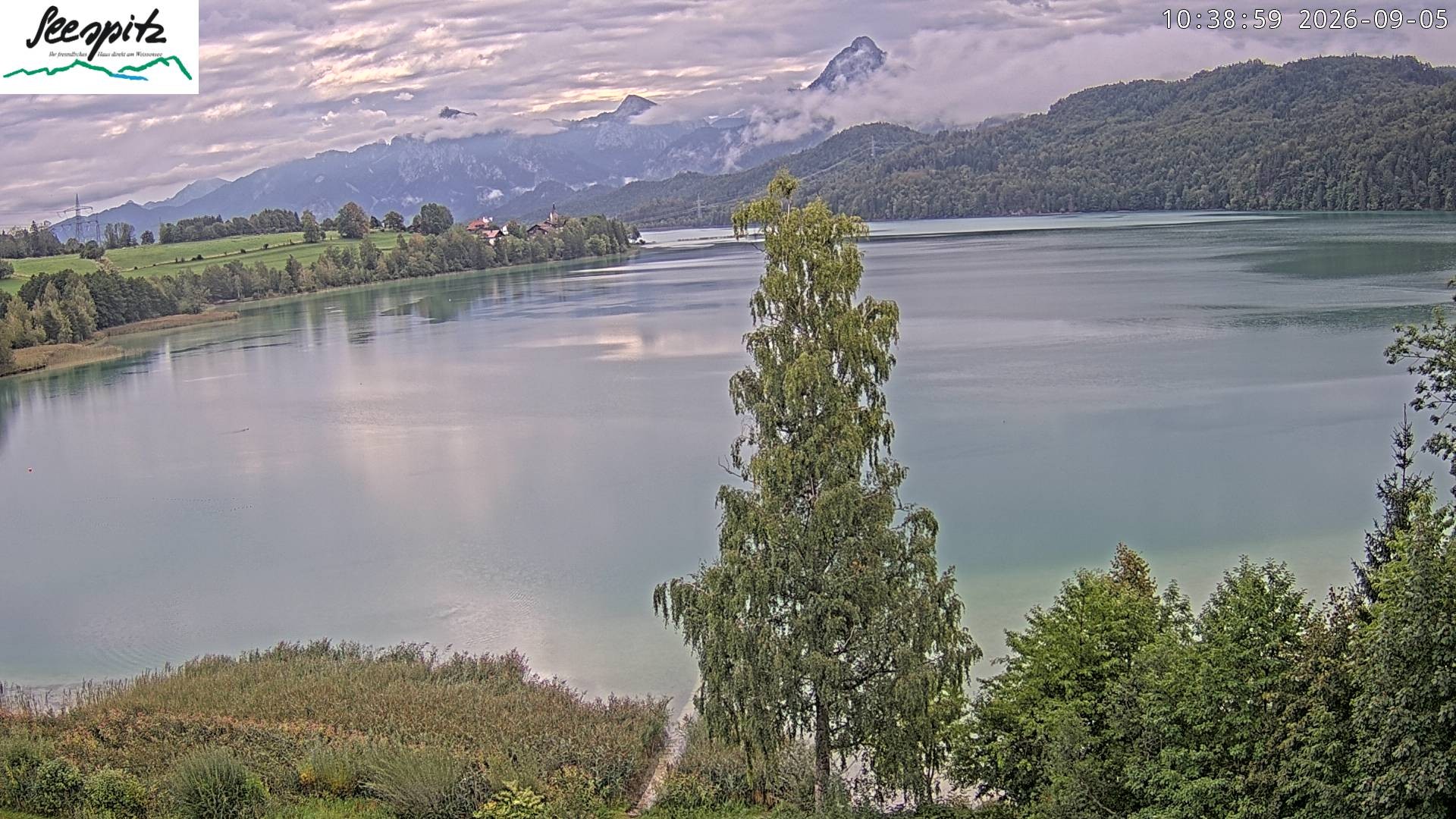 Archiv Foto Webcam Füssen: Blick auf den Weißensee vom Hotel Seespitz