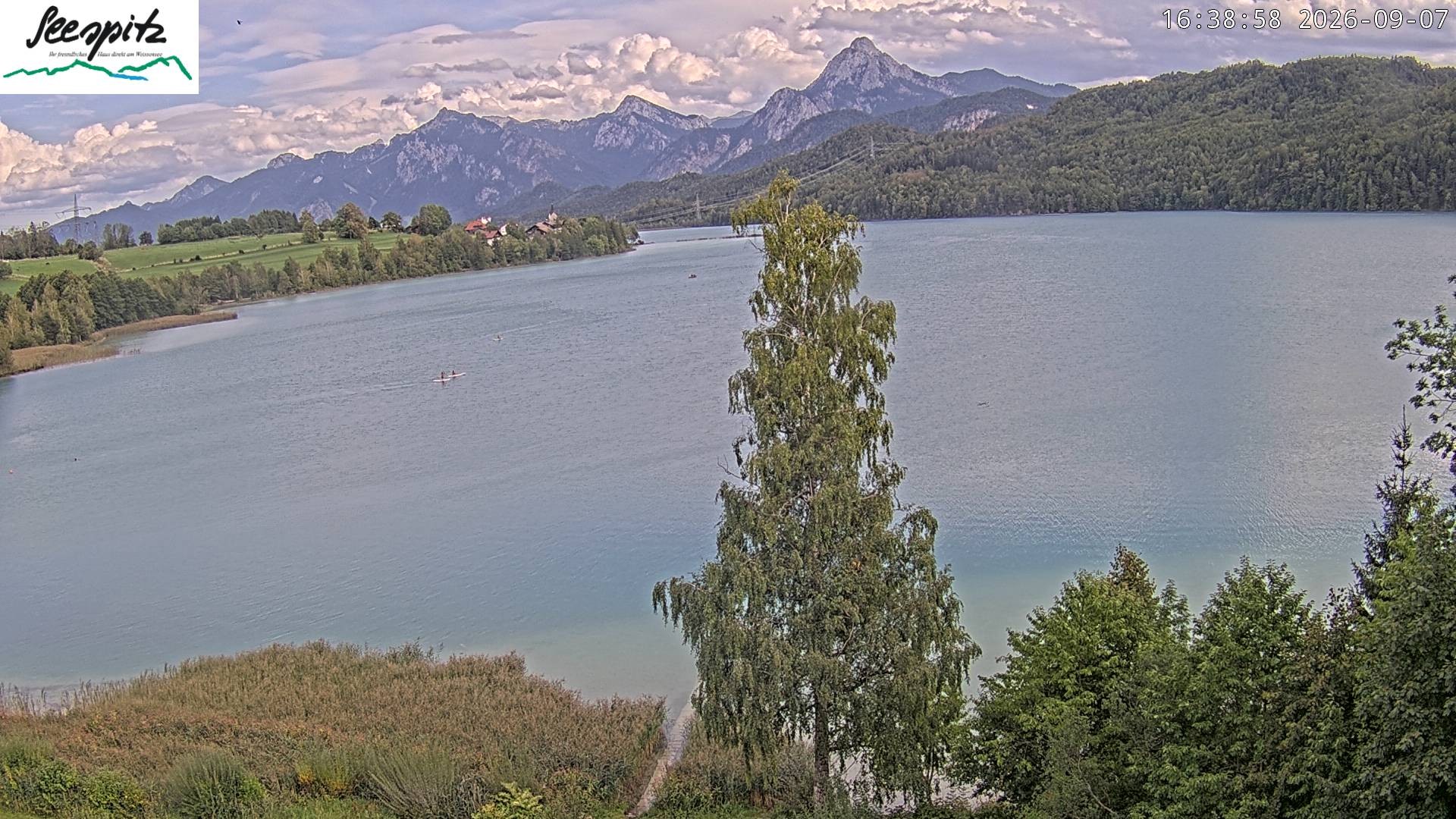 Archiv Foto Webcam Füssen: Blick auf den Weißensee vom Hotel Seespitz