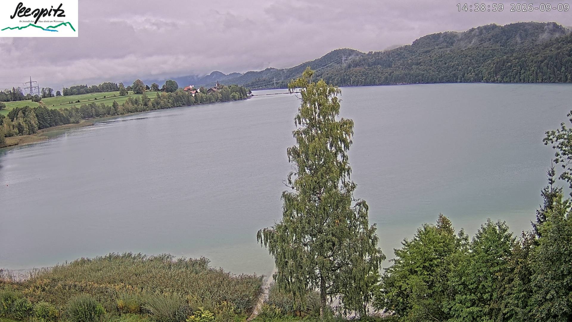 Archiv Foto Webcam Füssen: Blick auf den Weißensee vom Hotel Seespitz