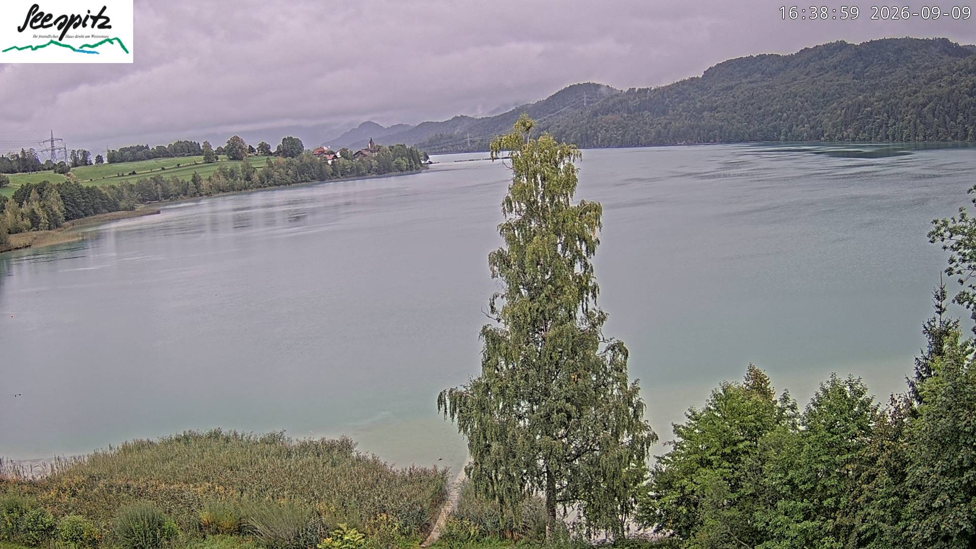 Archiv Foto Webcam Füssen: Blick auf den Weißensee vom Hotel Seespitz