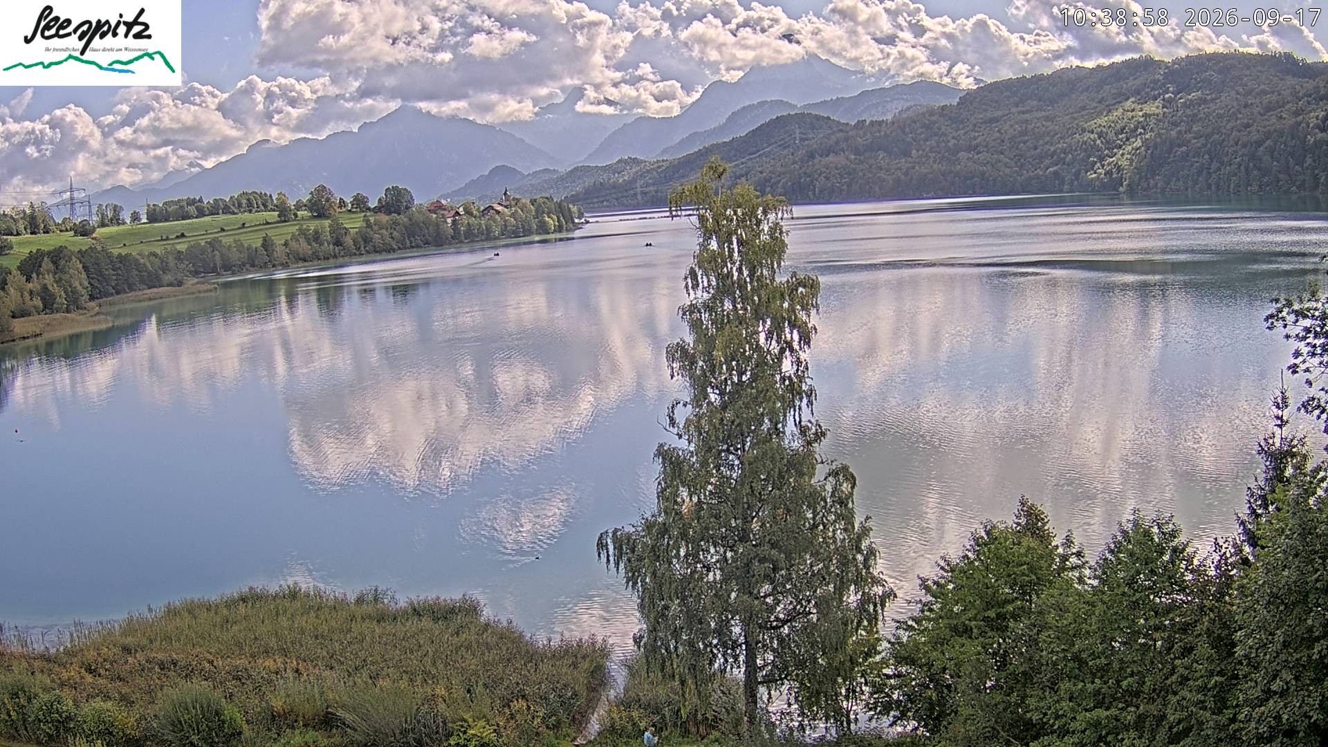 Archiv Foto Webcam Füssen: Blick auf den Weißensee vom Hotel Seespitz