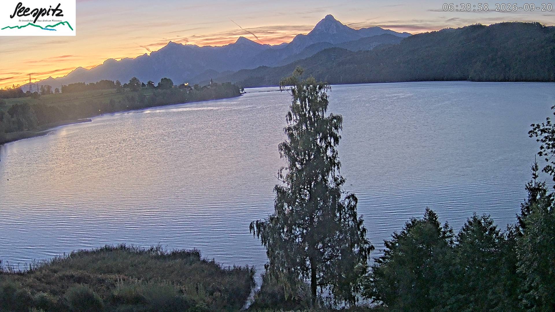 Archiv Foto Webcam Füssen: Blick auf den Weißensee vom Hotel Seespitz