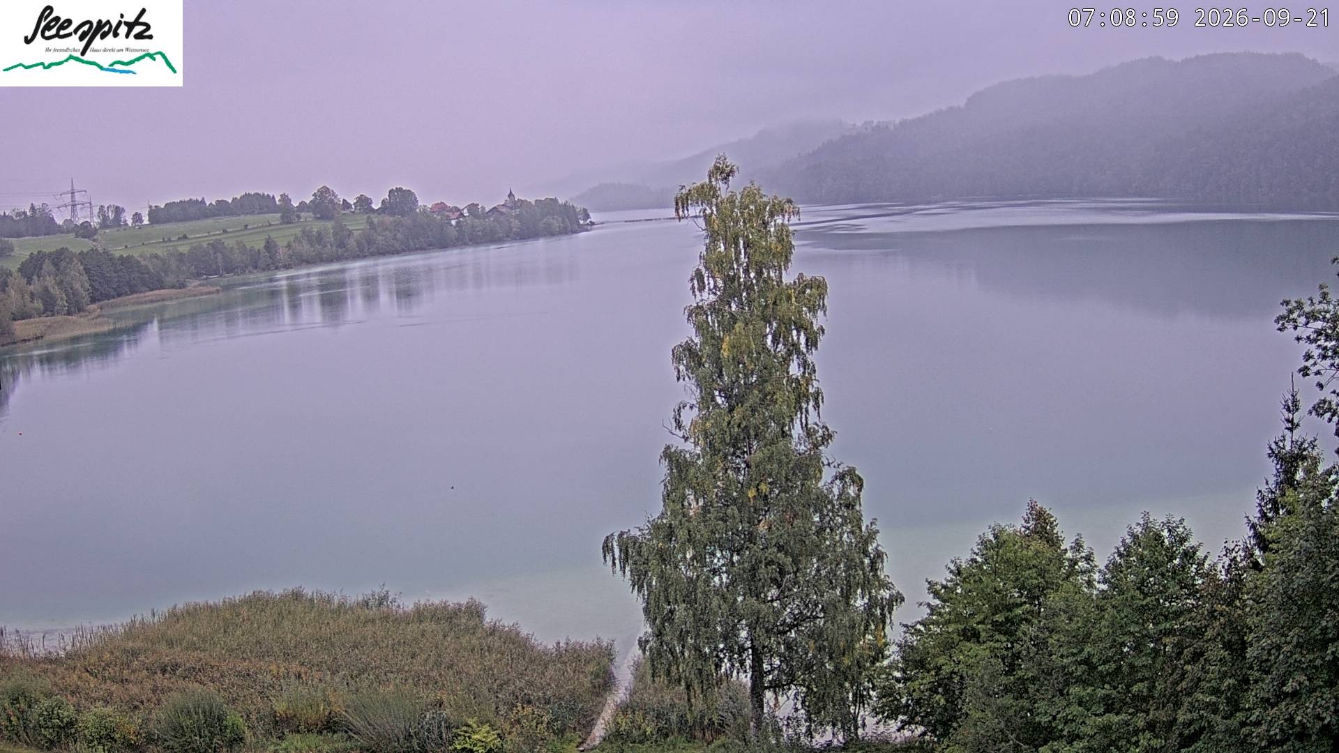 Archiv Foto Webcam Füssen: Blick auf den Weißensee vom Hotel Seespitz