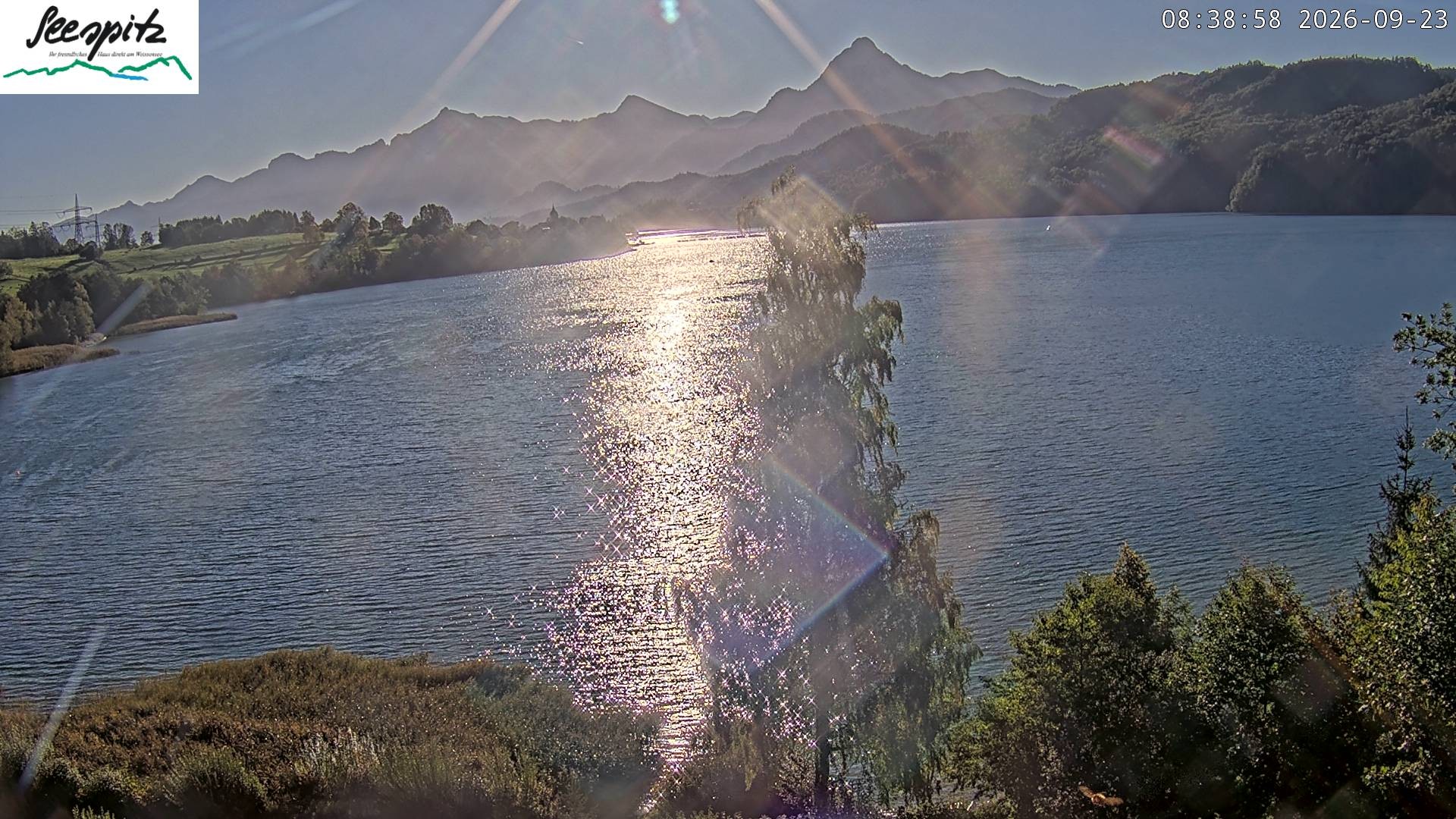 Archiv Foto Webcam Füssen: Blick auf den Weißensee vom Hotel Seespitz