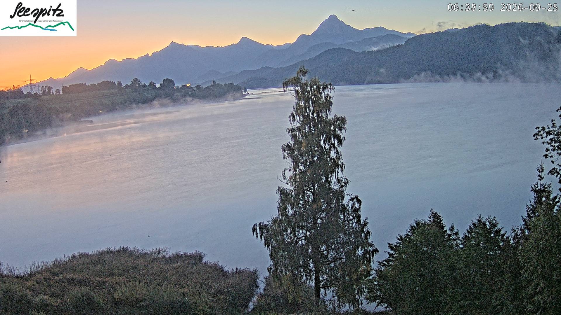 Archiv Foto Webcam Füssen: Blick auf den Weißensee vom Hotel Seespitz