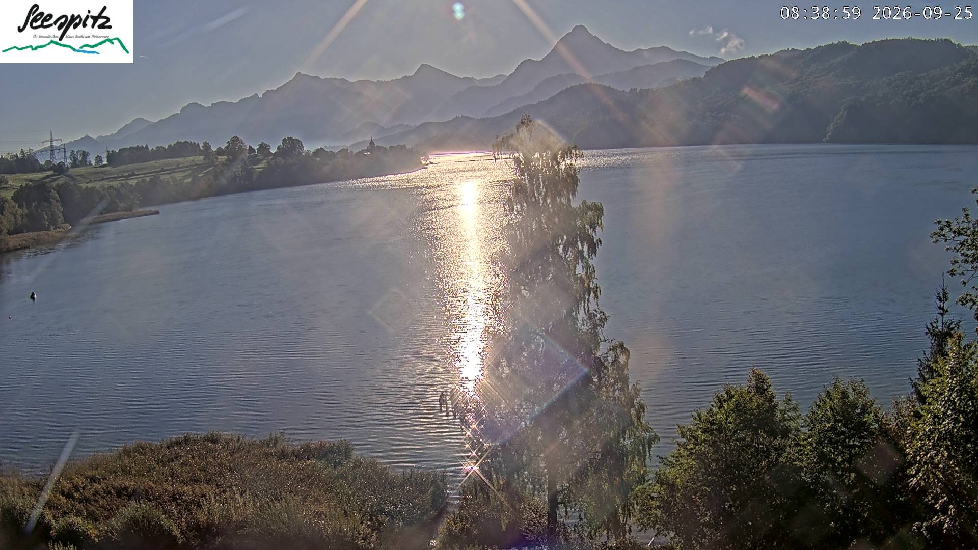 Archiv Foto Webcam Füssen: Blick auf den Weißensee vom Hotel Seespitz