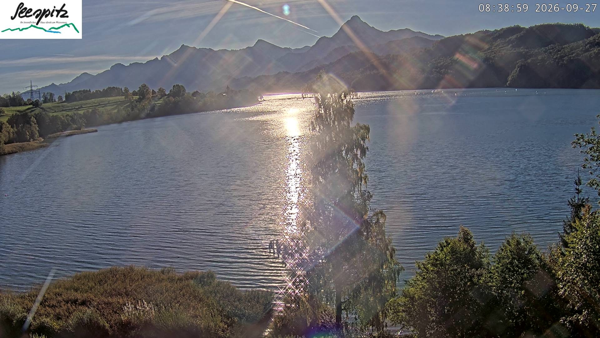 Archiv Foto Webcam Füssen: Blick auf den Weißensee vom Hotel Seespitz