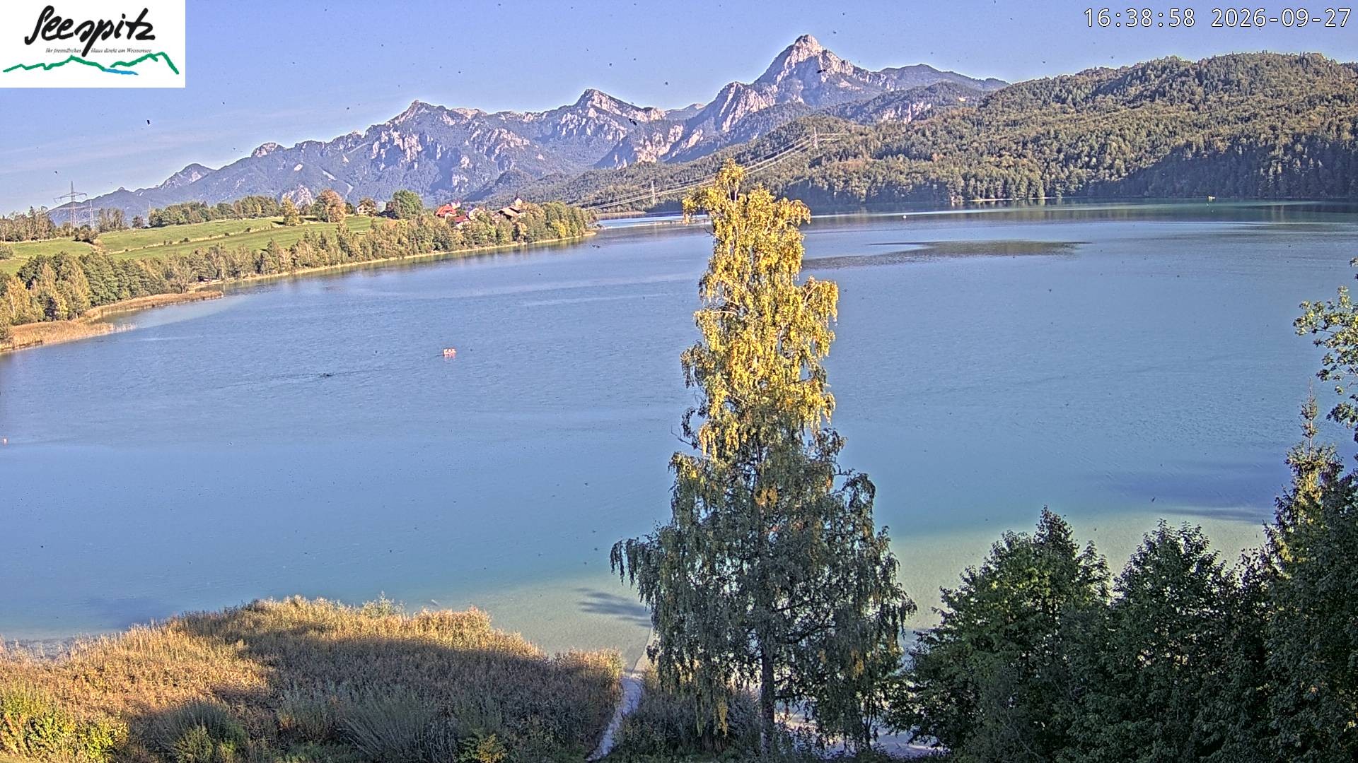 Archiv Foto Webcam Füssen: Blick auf den Weißensee vom Hotel Seespitz