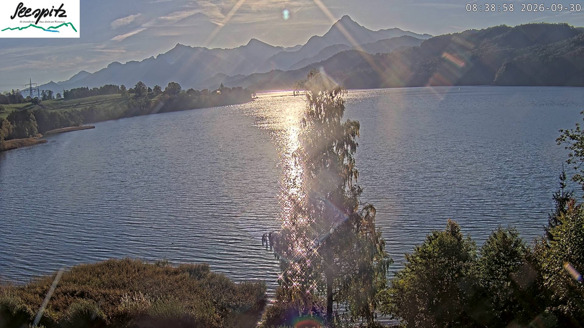 Archiv Foto Webcam Füssen: Blick auf den Weißensee vom Hotel Seespitz