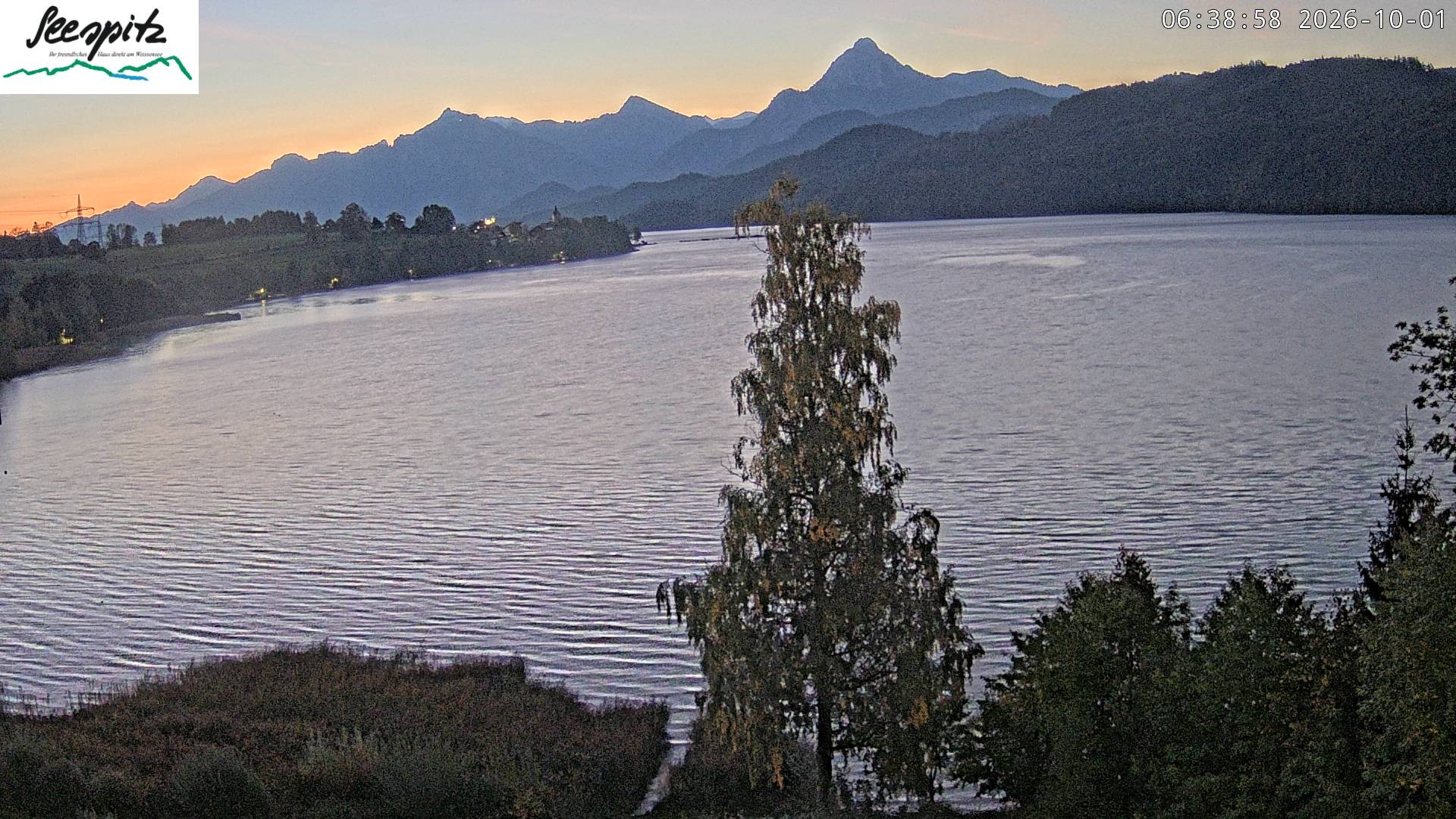 Archiv Foto Webcam Füssen: Blick auf den Weißensee vom Hotel Seespitz