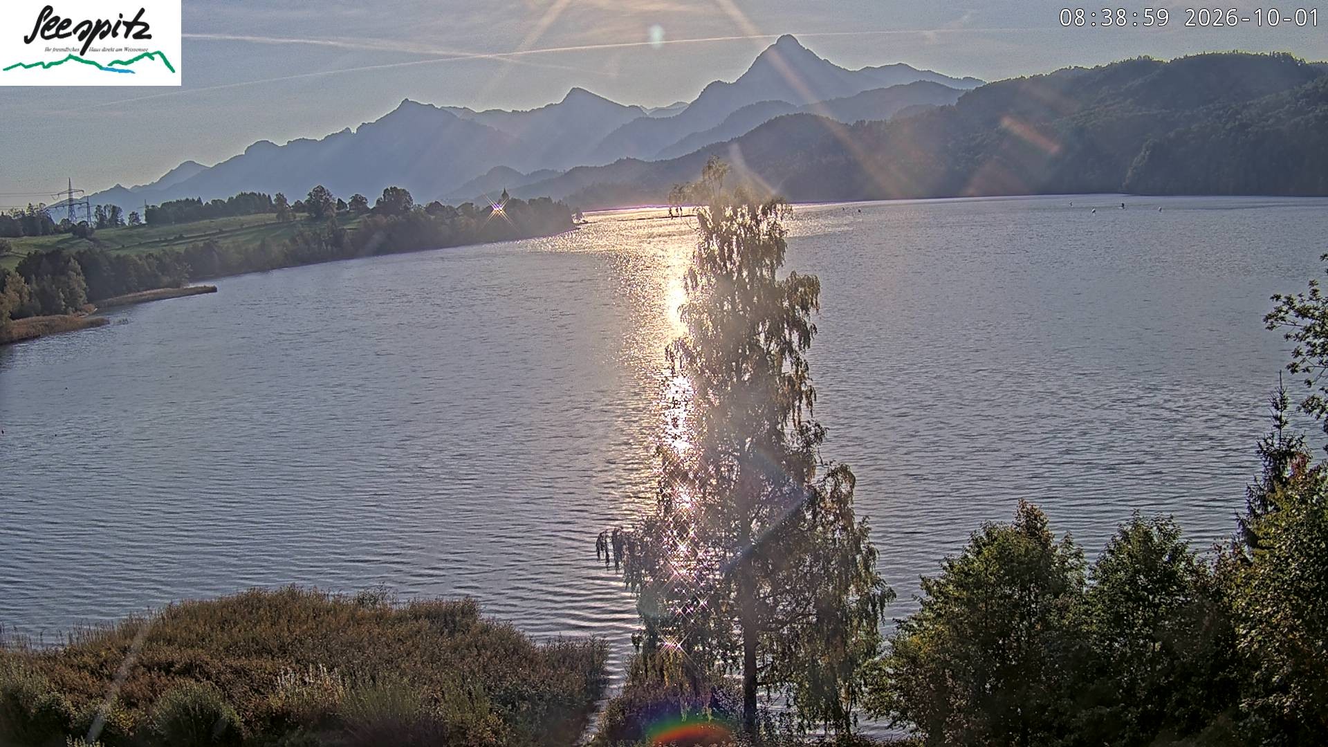 Archiv Foto Webcam Füssen: Blick auf den Weißensee vom Hotel Seespitz