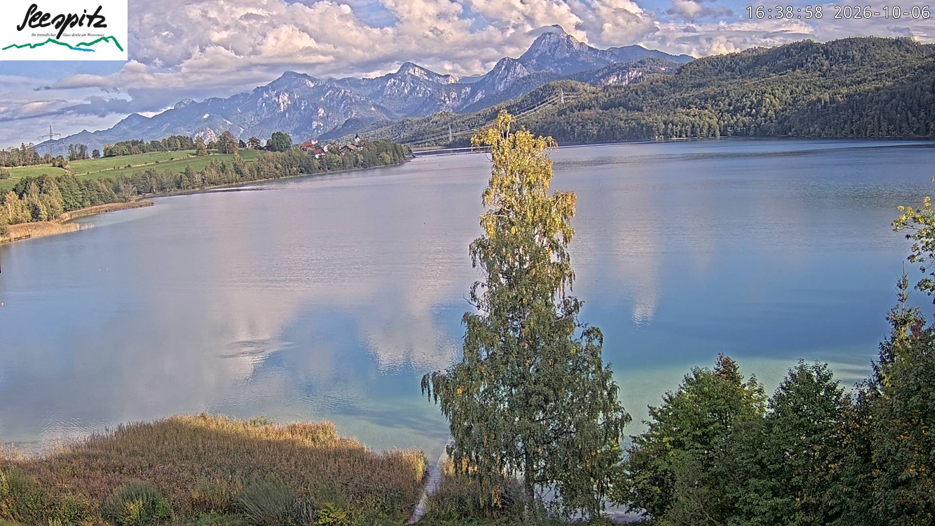 Archiv Foto Webcam Füssen: Blick auf den Weißensee vom Hotel Seespitz