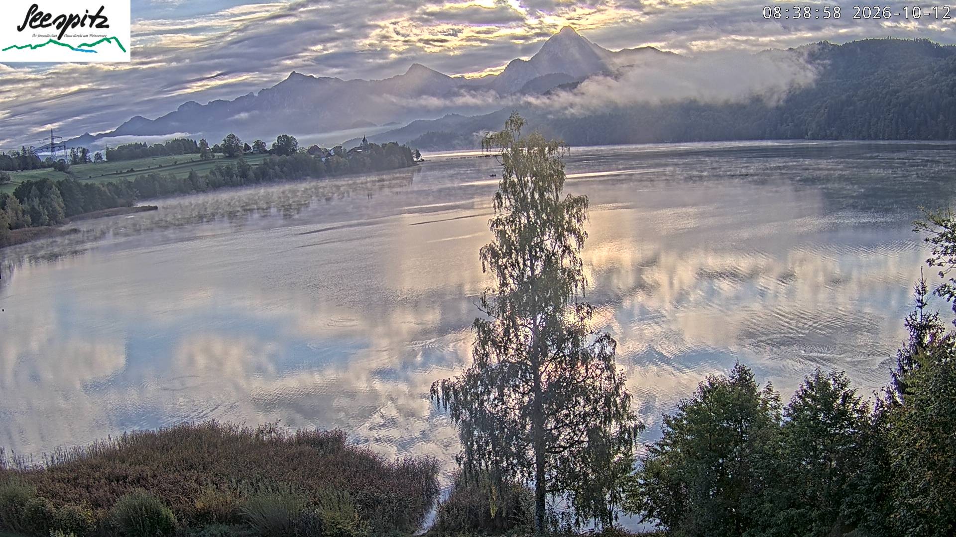 Archiv Foto Webcam Füssen: Blick auf den Weißensee vom Hotel Seespitz