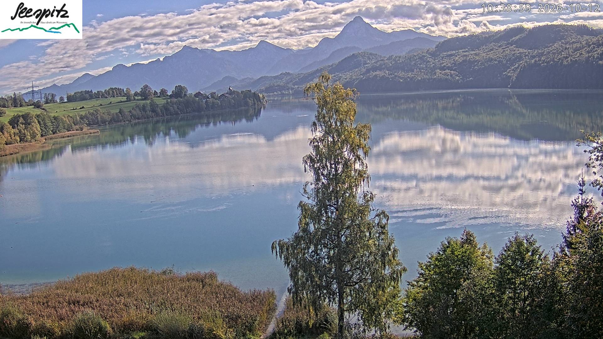 Archiv Foto Webcam Füssen: Blick auf den Weißensee vom Hotel Seespitz