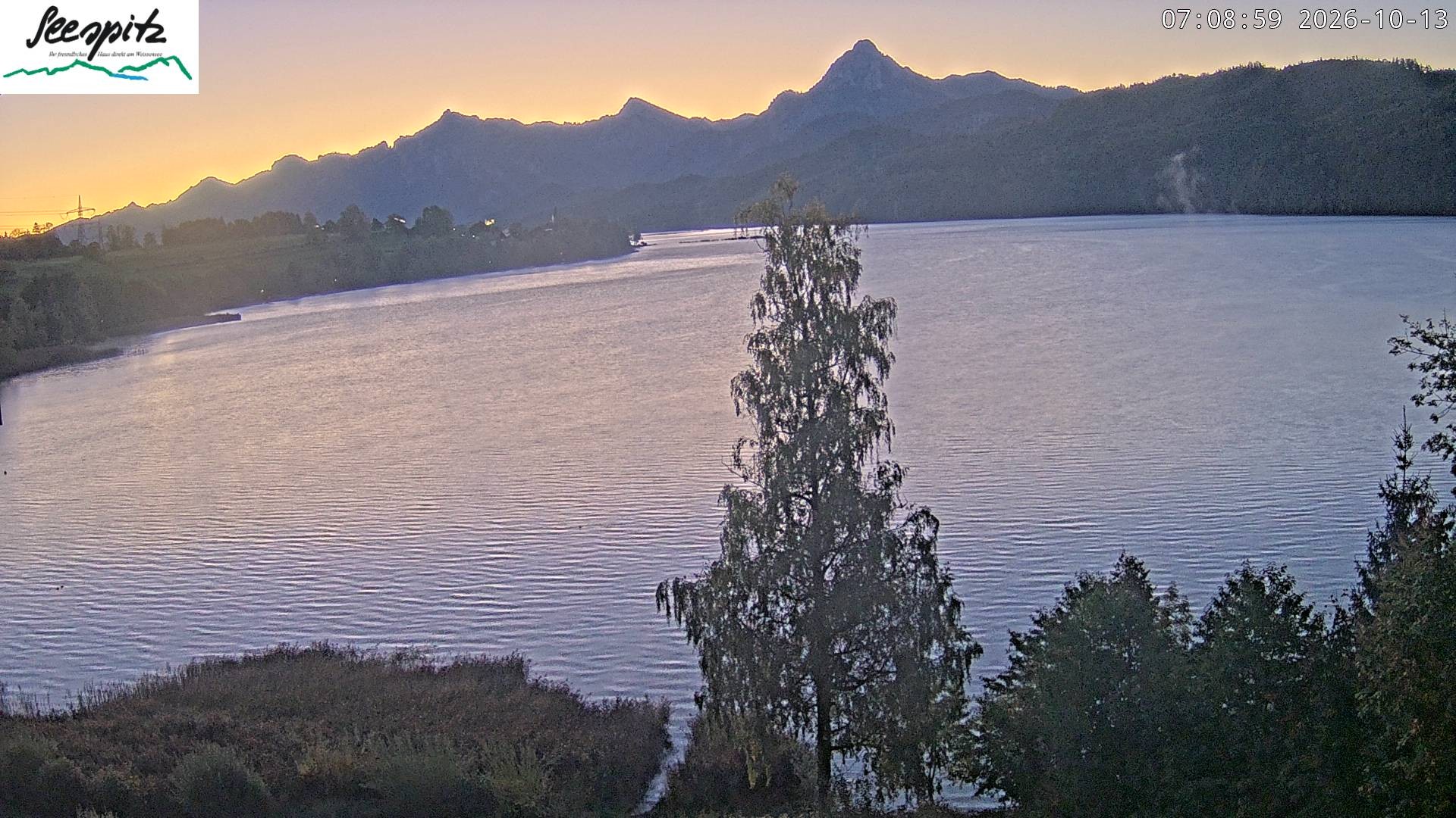 Archiv Foto Webcam Füssen: Blick auf den Weißensee vom Hotel Seespitz