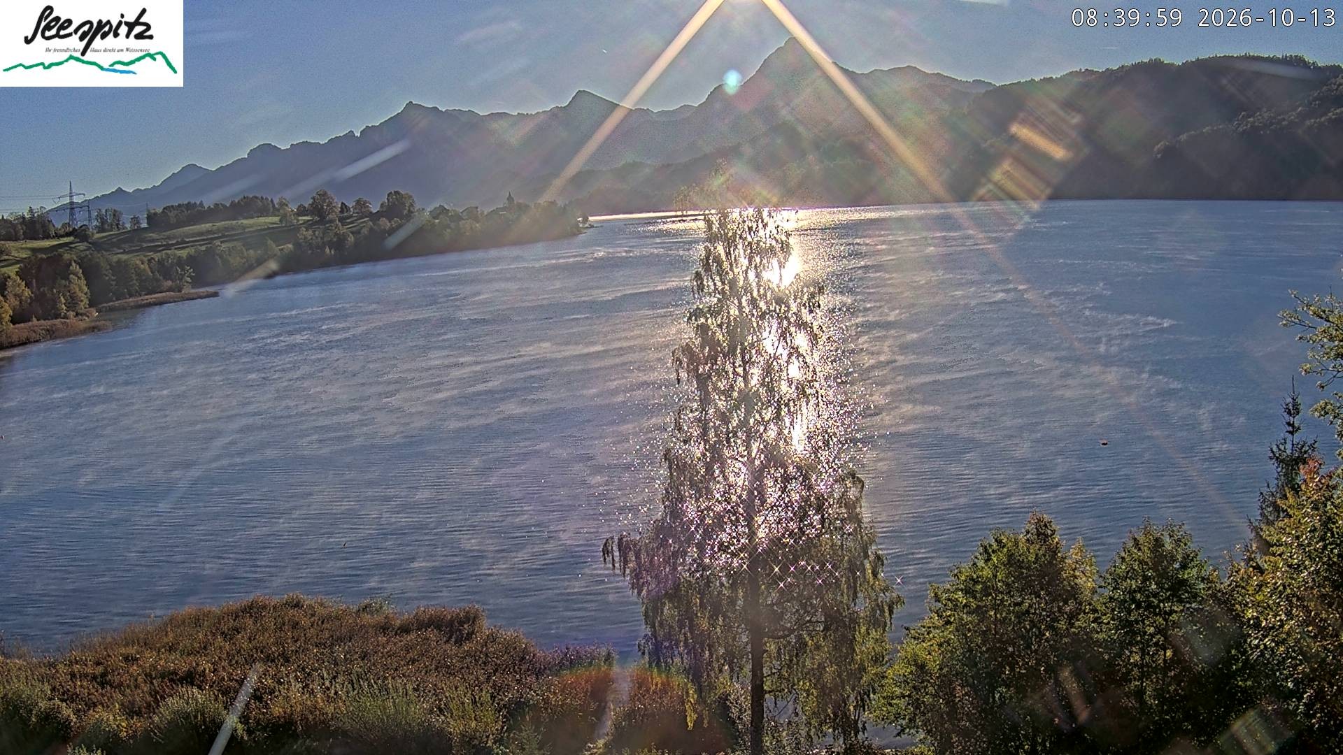 Archiv Foto Webcam Füssen: Blick auf den Weißensee vom Hotel Seespitz