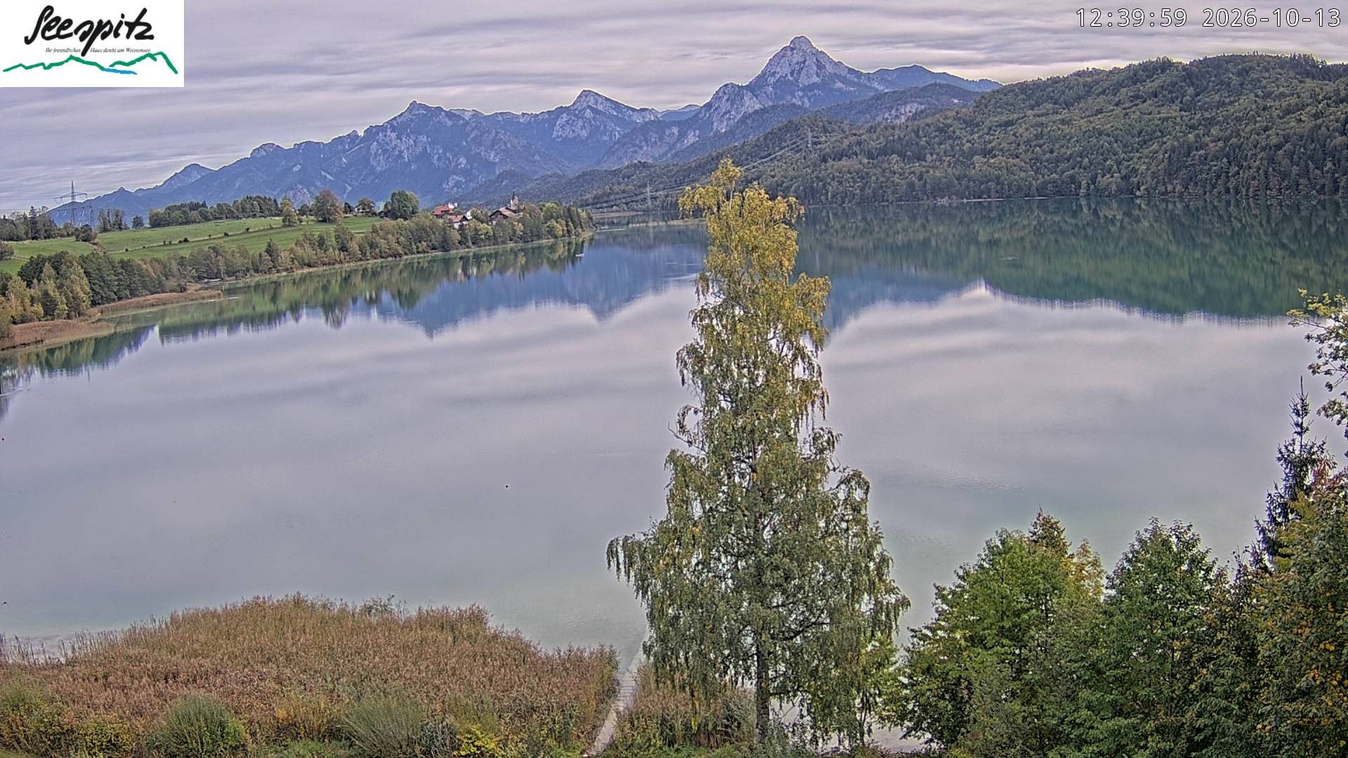 Archiv Foto Webcam Füssen: Blick auf den Weißensee vom Hotel Seespitz