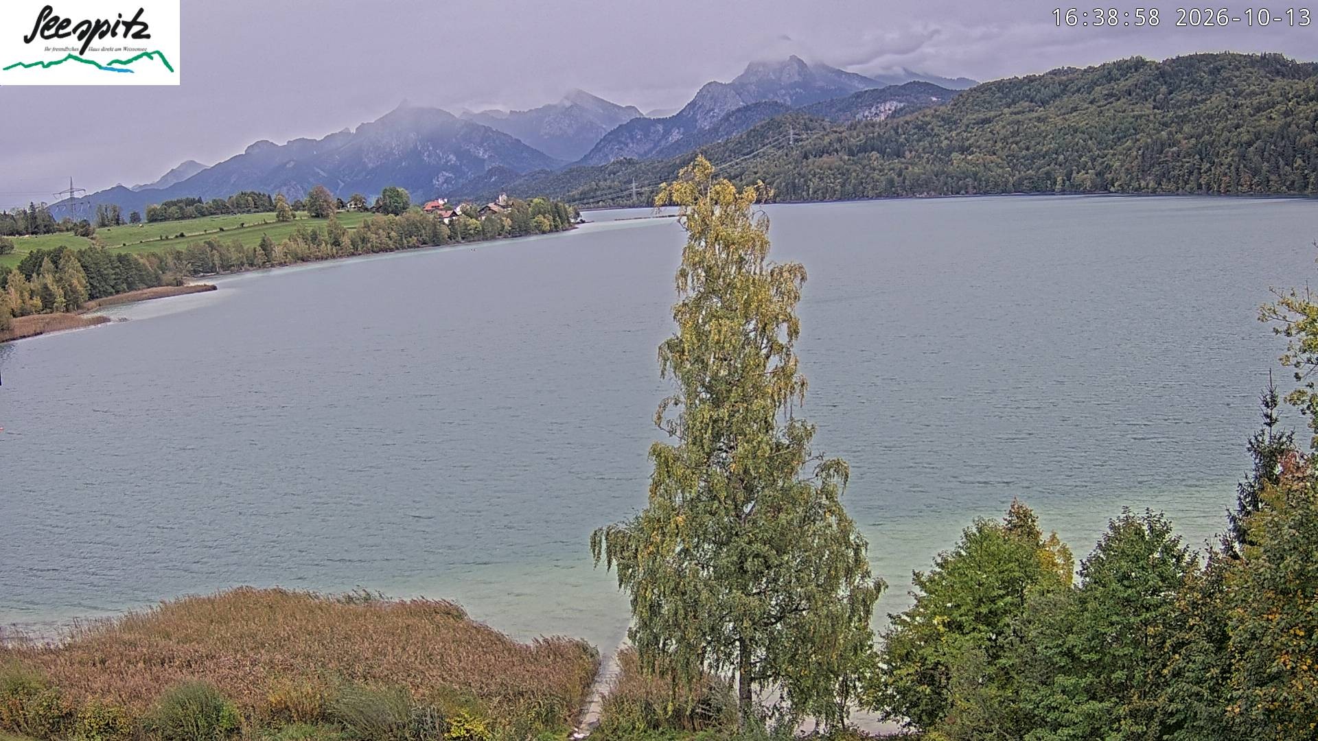 Archiv Foto Webcam Füssen: Blick auf den Weißensee vom Hotel Seespitz