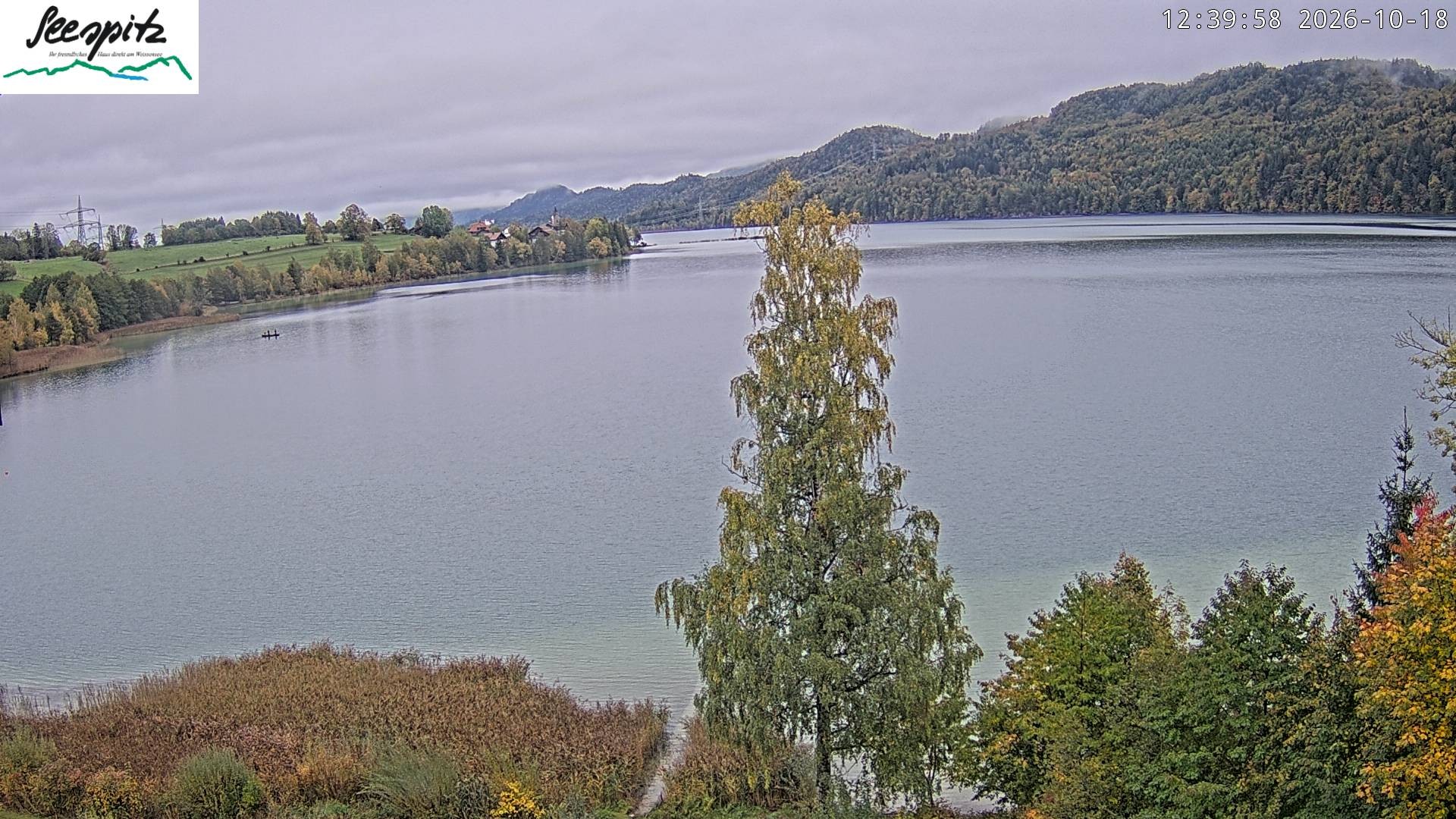 Archiv Foto Webcam Füssen: Blick auf den Weißensee vom Hotel Seespitz