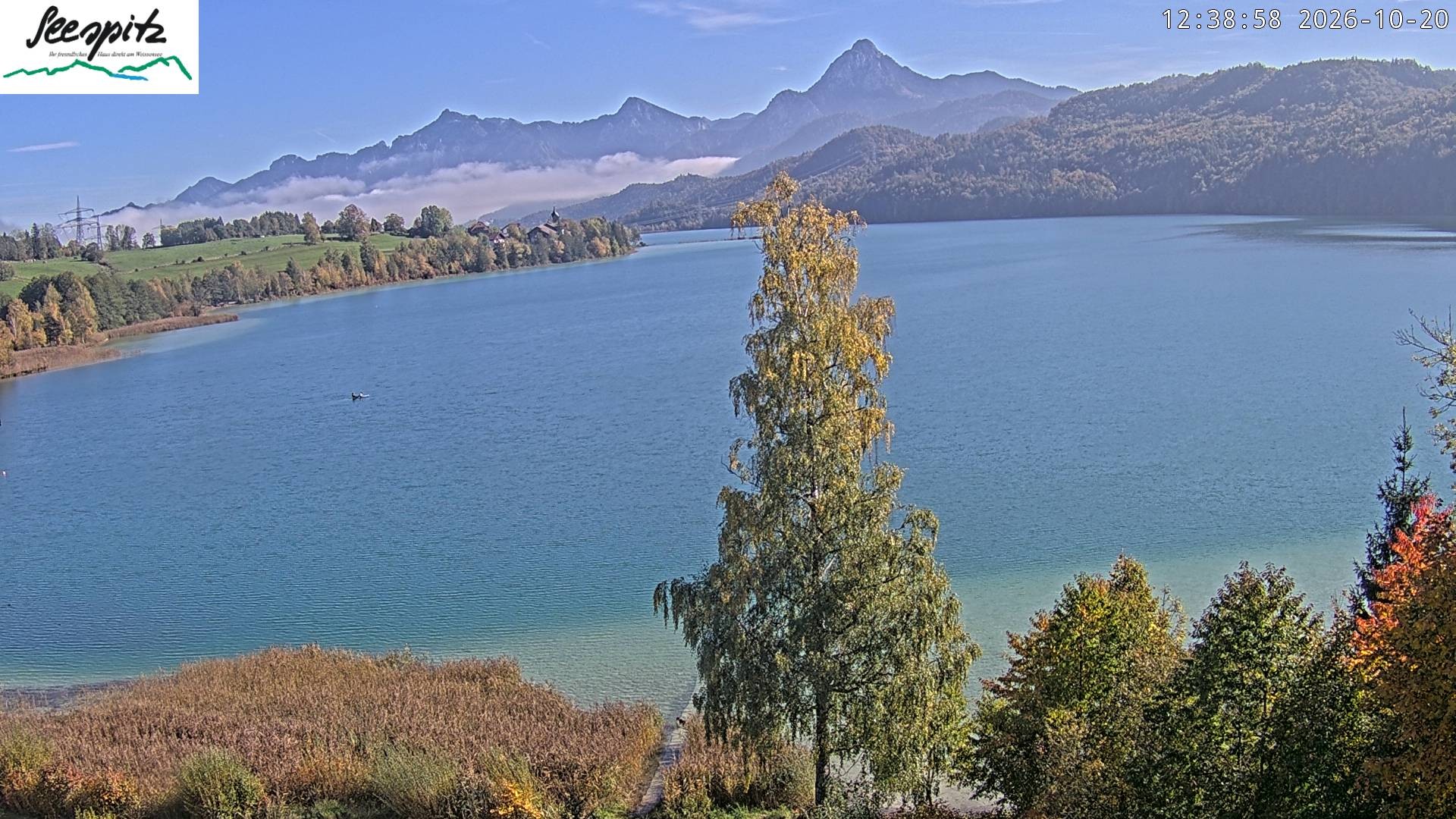 Archiv Foto Webcam Füssen: Blick auf den Weißensee vom Hotel Seespitz