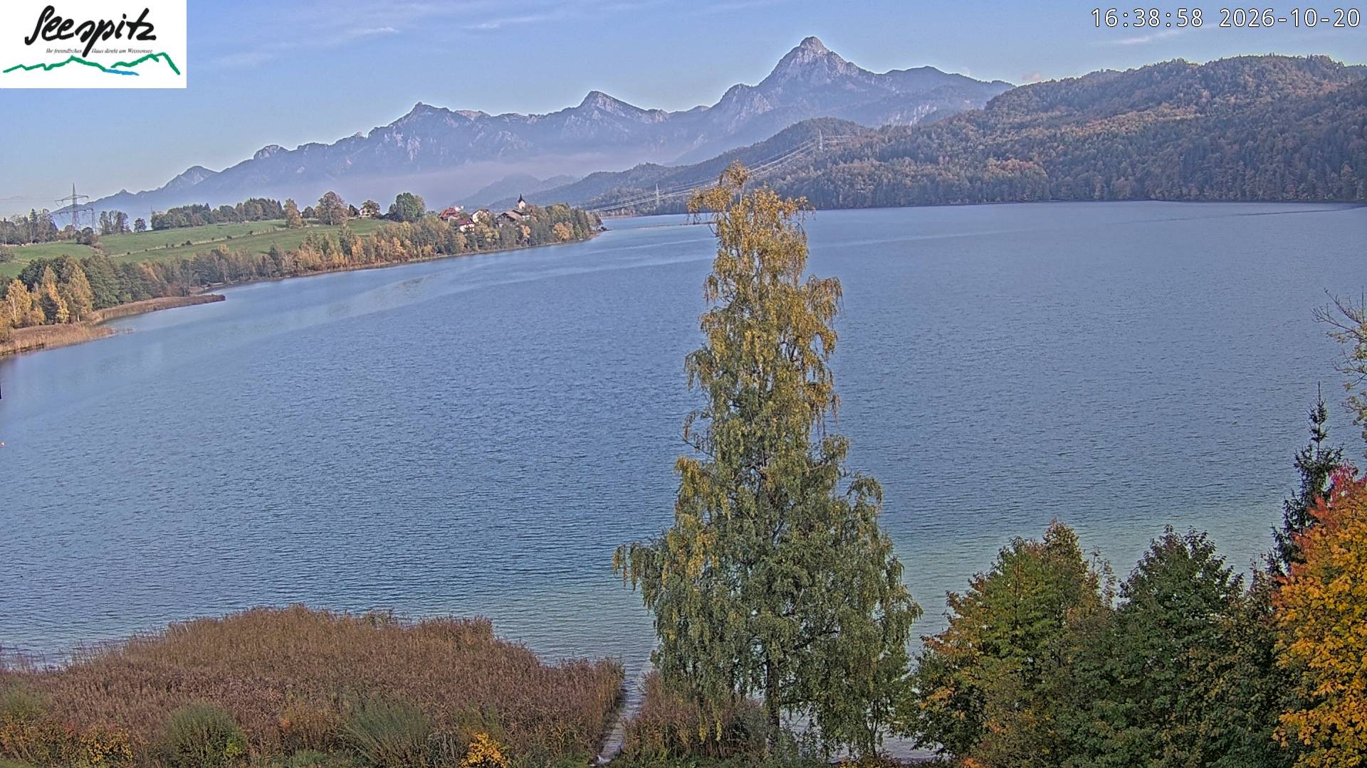 Archiv Foto Webcam Füssen: Blick auf den Weißensee vom Hotel Seespitz