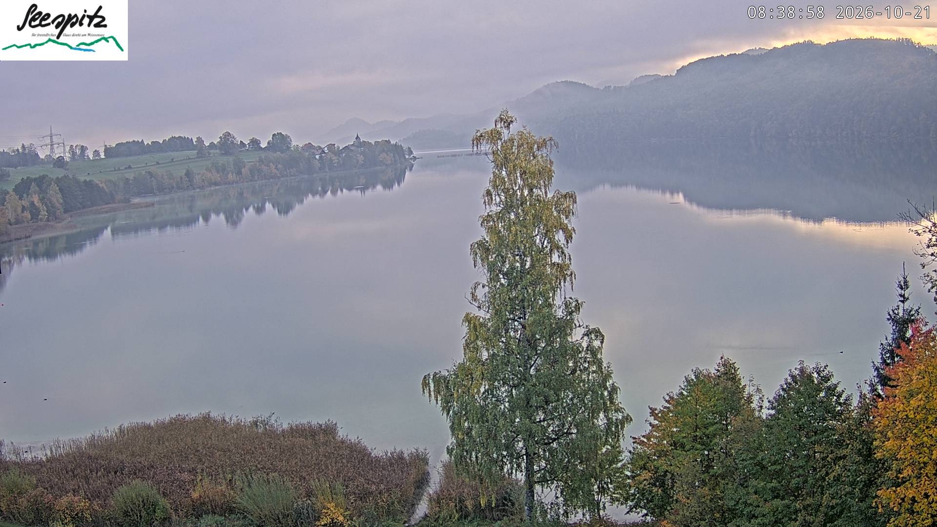 Archiv Foto Webcam Füssen: Blick auf den Weißensee vom Hotel Seespitz
