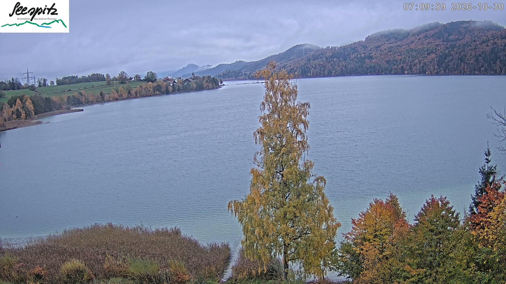 Archiv Foto Webcam Füssen: Blick auf den Weißensee vom Hotel Seespitz
