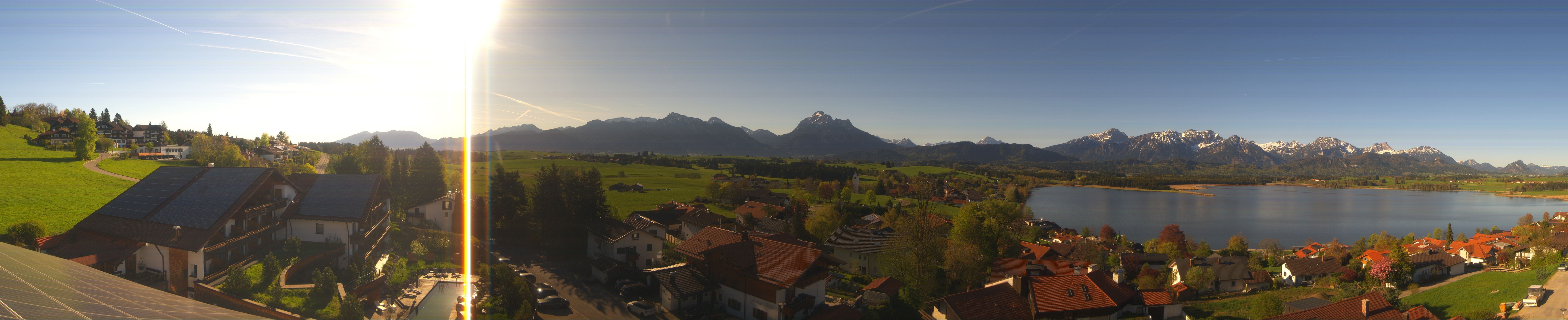 Archived image Webcam Hopfensee - View to Neuschwanstein Castle