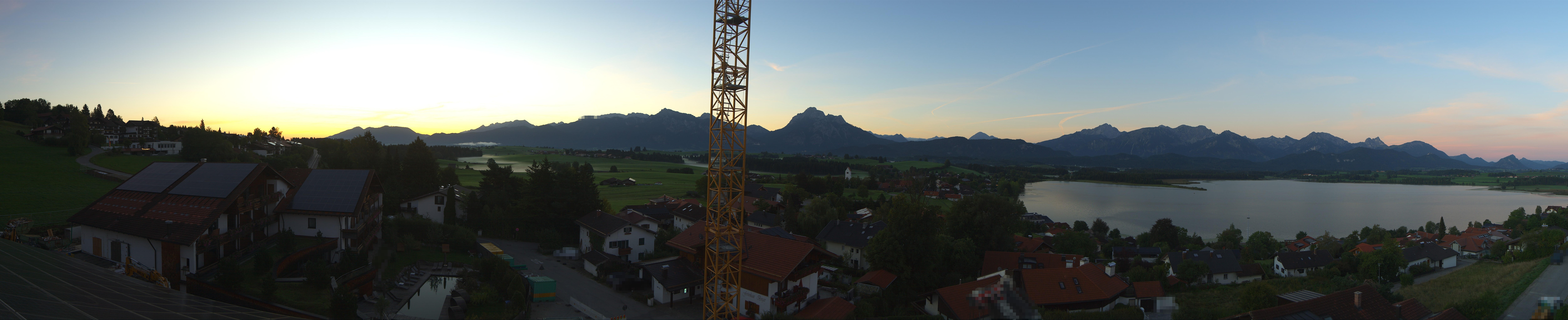Archived image Webcam Hopfensee - View to Neuschwanstein Castle