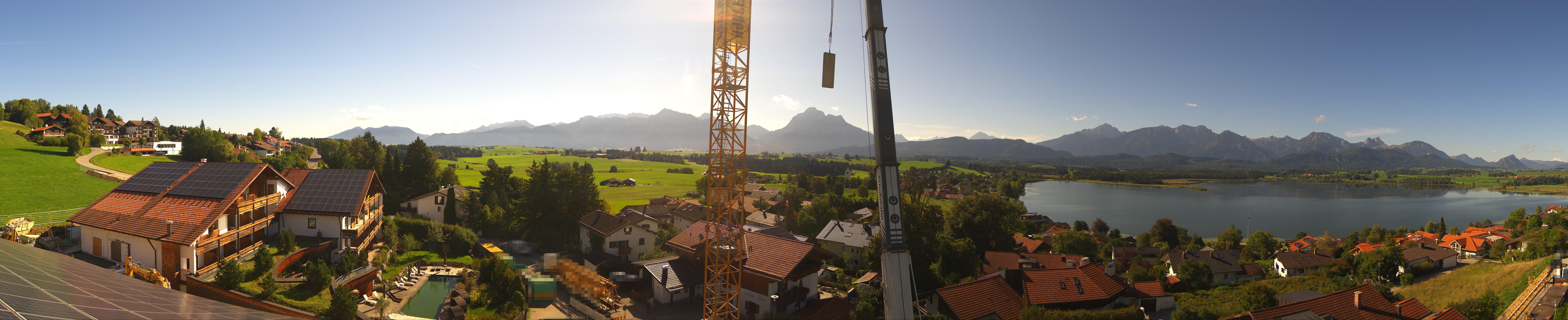 Archived image Webcam Hopfensee - View to Neuschwanstein Castle