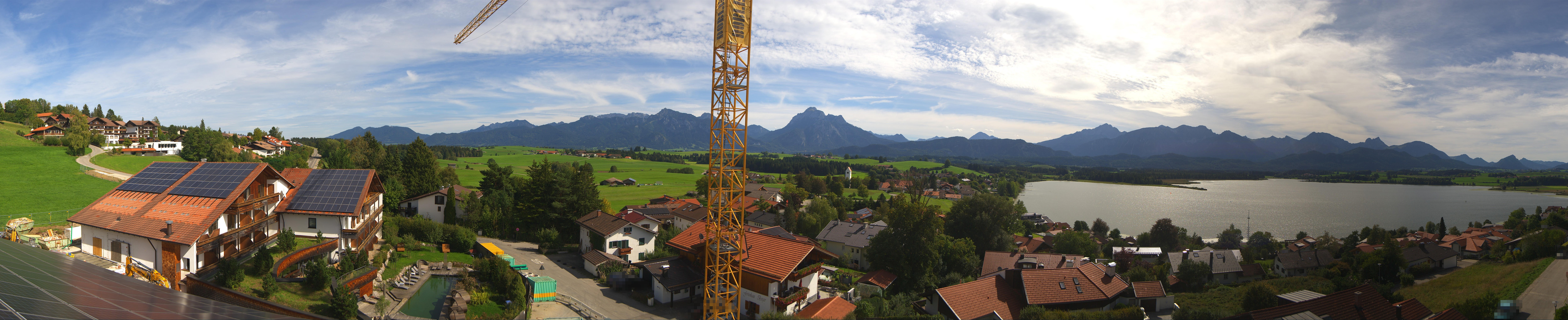 Archived image Webcam Hopfensee - View to Neuschwanstein Castle