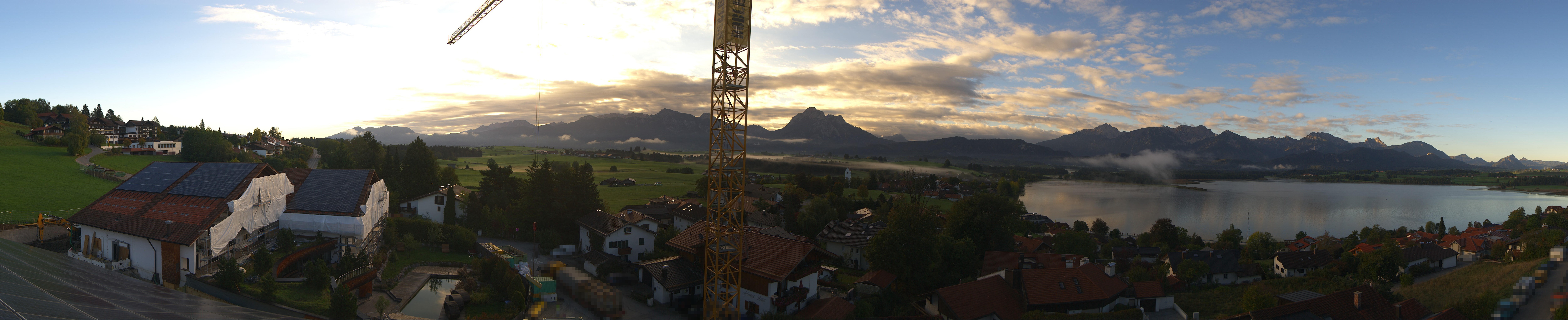 Archiv Foto Webcam Hopfensee - Blick Richtung Schloss Neuschwanstein