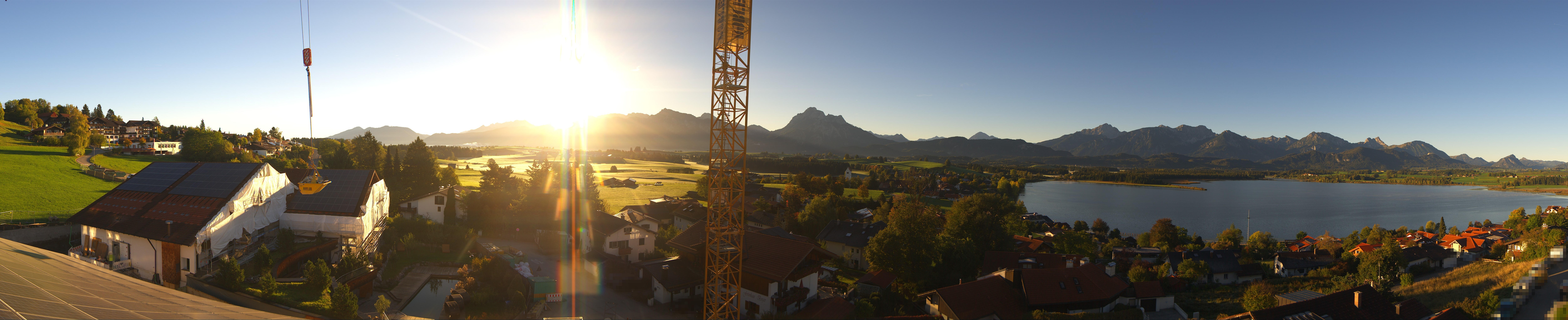 Archiv Foto Webcam Hopfensee - Blick Richtung Schloss Neuschwanstein