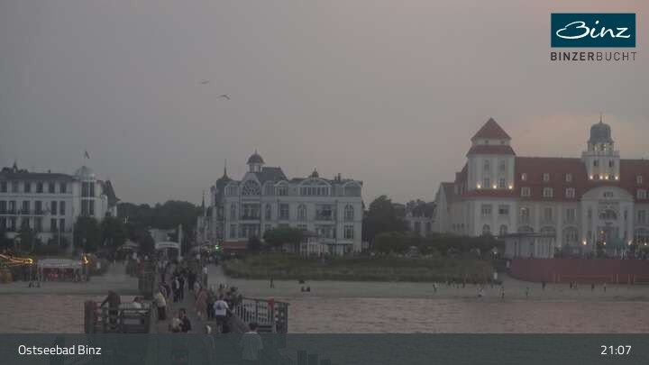 Archiv Foto Webcam Ostseebad Binz: Strandblick Fischerstrand, Promenade und Kurhaus