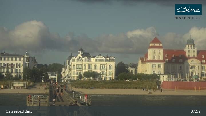 Archiv Foto Webcam Ostseebad Binz: Strandblick Fischerstrand, Promenade und Kurhaus