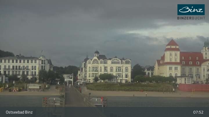 Archiv Foto Webcam Ostseebad Binz: Strandblick Fischerstrand, Promenade und Kurhaus