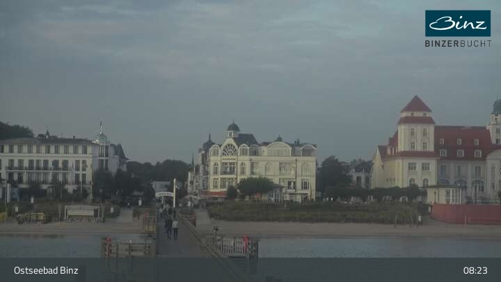 Archiv Foto Webcam Ostseebad Binz: Strandblick Fischerstrand, Promenade und Kurhaus