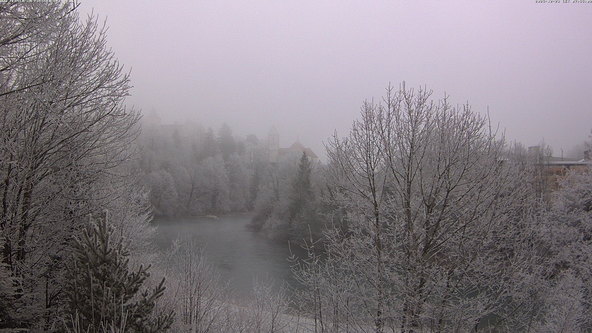 Archiv Foto Webcam Füssen: Blick auf Lech und Hohes Schloss