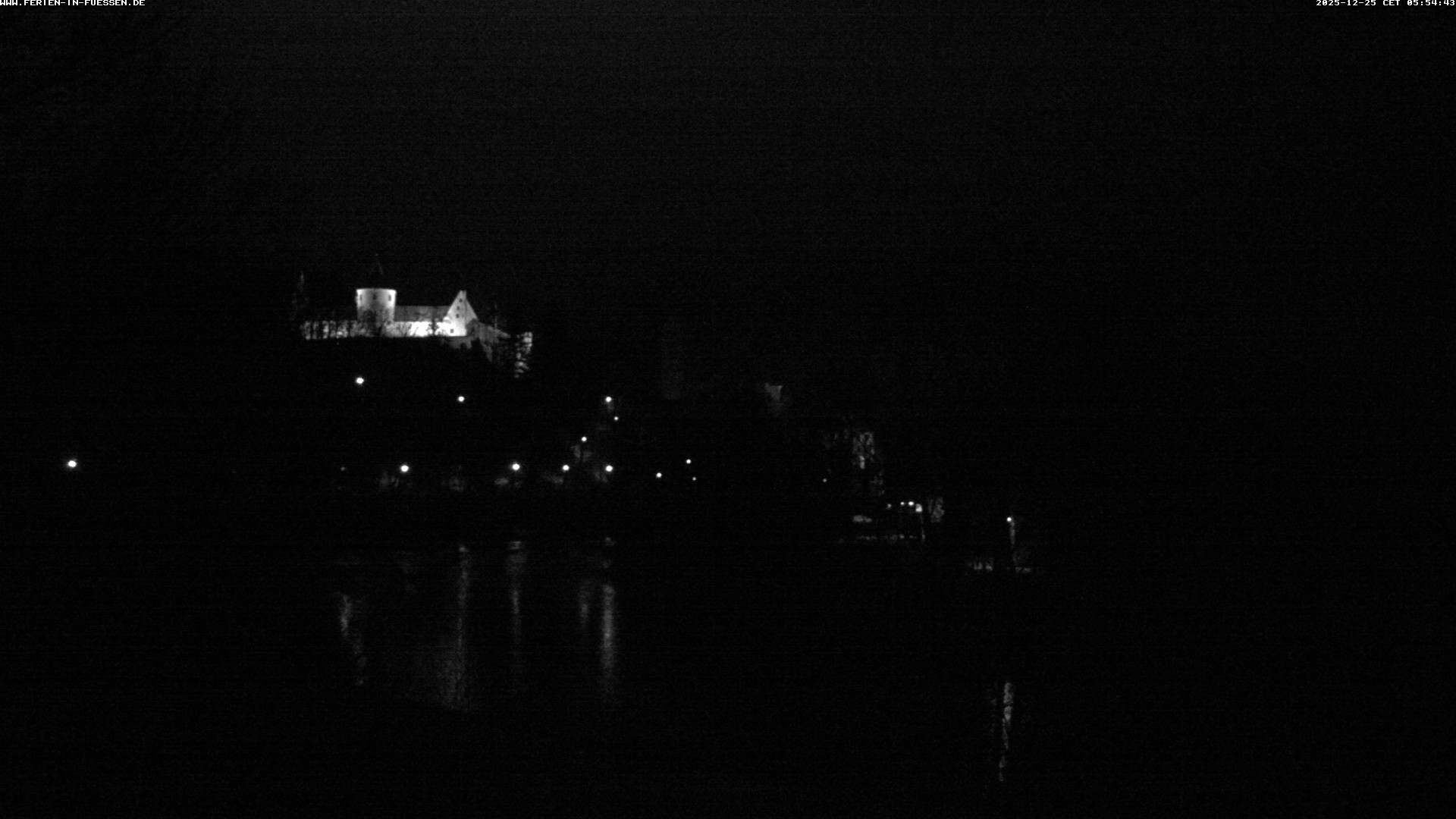 Archiv Foto Webcam Füssen: Blick auf Lech und Hohes Schloss