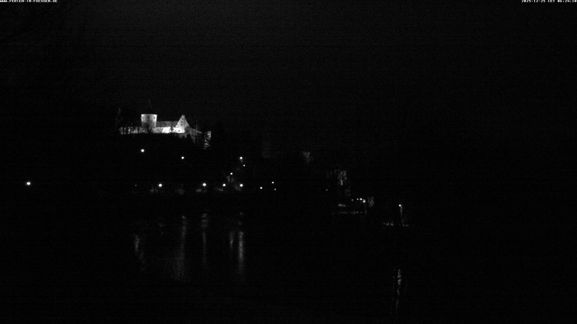 Archiv Foto Webcam Füssen: Blick auf Lech und Hohes Schloss