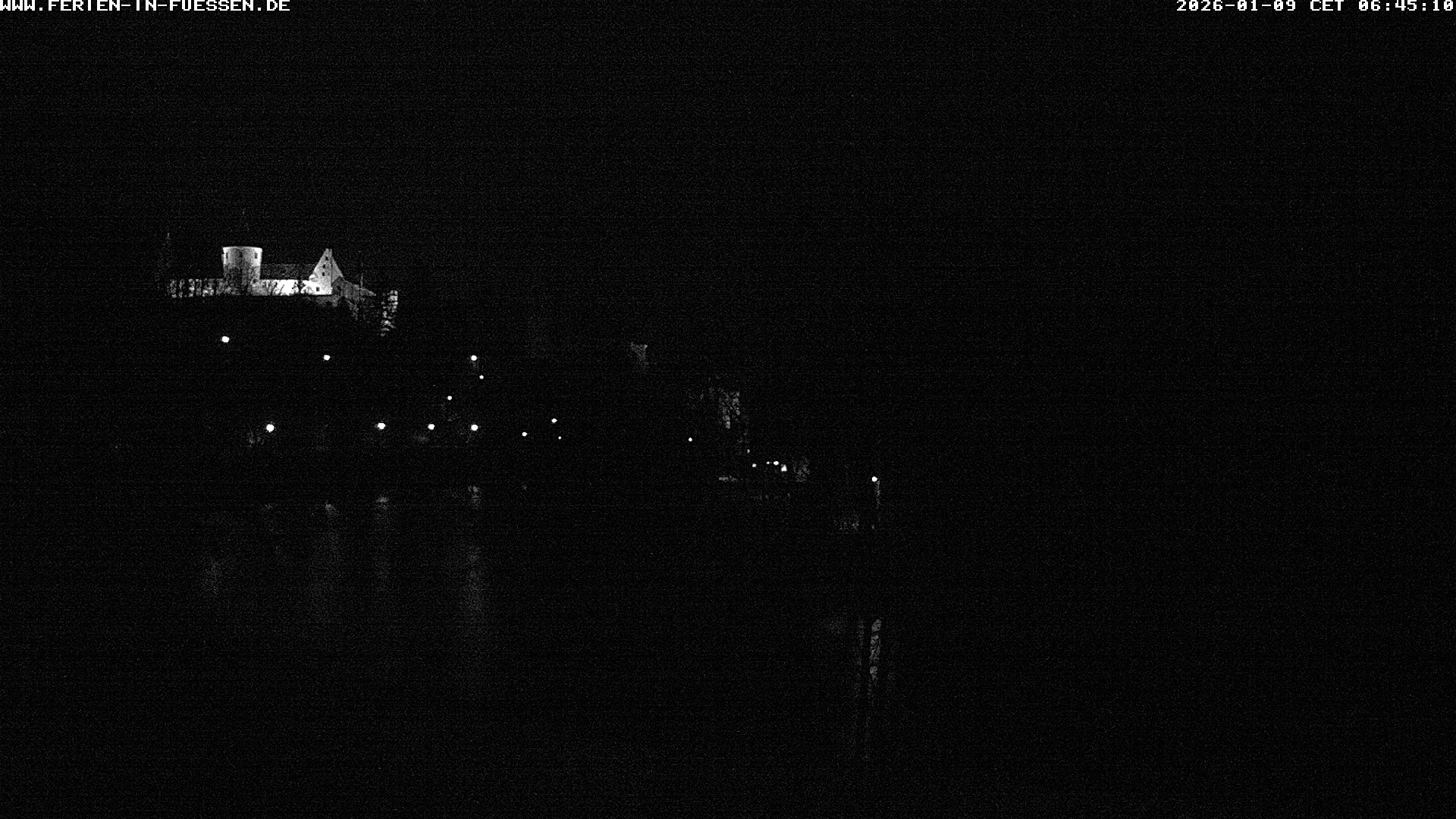 Archiv Foto Webcam Füssen: Blick auf Lech und Hohes Schloss