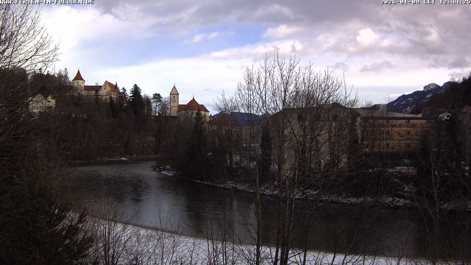 Archiv Foto Webcam Füssen: Blick auf Lech und Hohes Schloss
