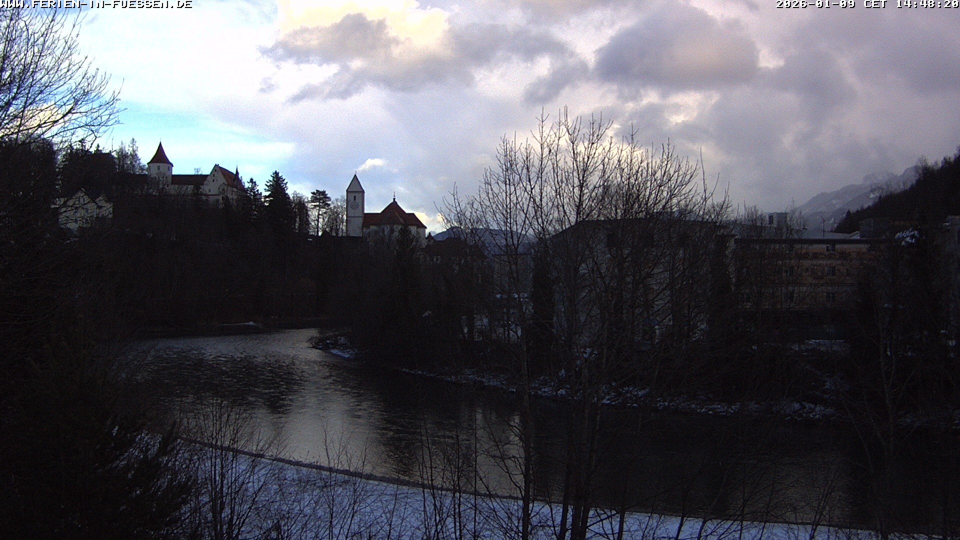 Archiv Foto Webcam Füssen: Blick auf Lech und Hohes Schloss